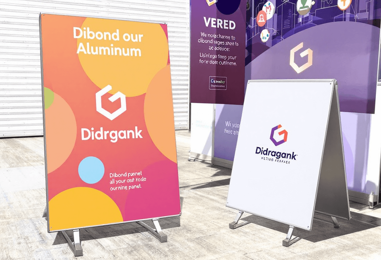 Panneaux alu Dibond exposés en extérieur pour un événement